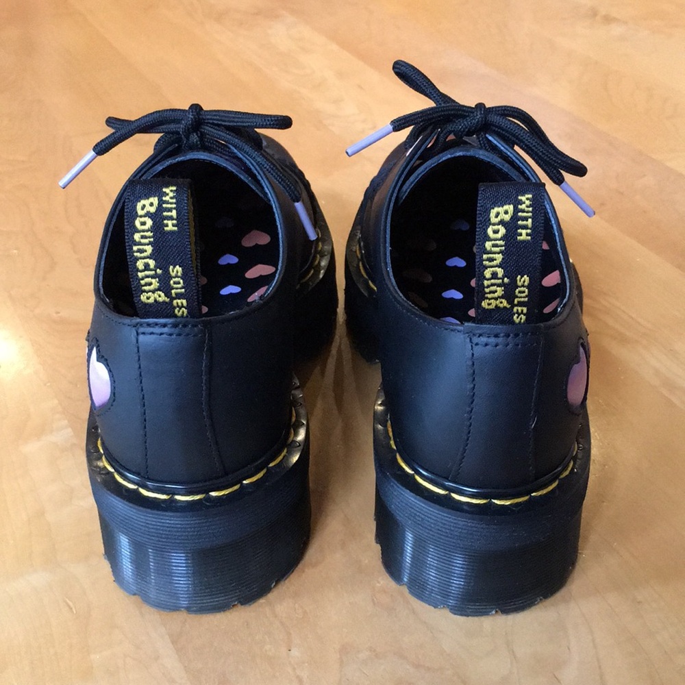 Dr. Martens 1461 Leather Heart Platform Shoes - Picture 8 of 16